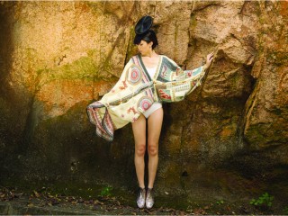<p>7gg hand flat machine intarsia cardigan, with hand stitched embroidery.</p>
